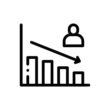 grafik simgesi. Beyaz Arkaplanda İnce Doğrusal Tasarım