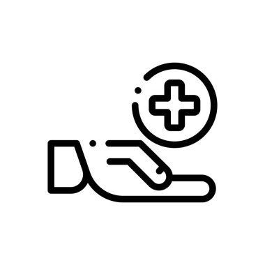 Hayır işi ikonu. Beyaz Arkaplanda İnce Doğrusal Tasarım