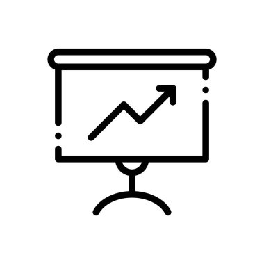 grafik simgesi. Beyaz Arkaplanda İnce Doğrusal Tasarım