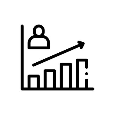 grafik simgesi. Beyaz Arkaplanda İnce Doğrusal Tasarım
