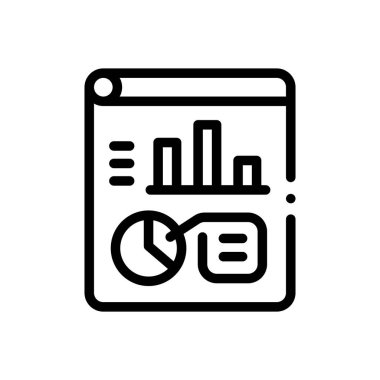 grafik simgesi. Beyaz Arkaplanda İnce Doğrusal Tasarım