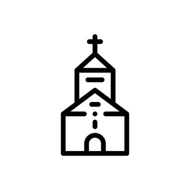 Şapel ikonu. Beyaz Arkaplanda İnce Doğrusal Tasarım