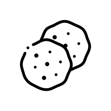 chapati simgesi. Beyaz Arkaplanda İnce Doğrusal Tasarım