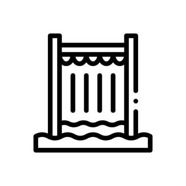 Soyunma odası simgesi. Beyaz Arkaplanda İnce Doğrusal Tasarım