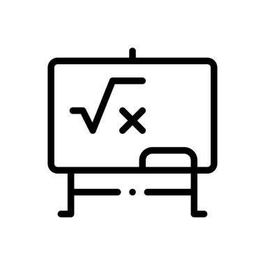 Kara tahta simgesi. Beyaz Arkaplanda İnce Doğrusal Tasarım