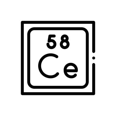 Seryum ikonu. Beyaz Arkaplanda İnce Doğrusal Tasarım
