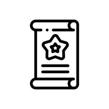 Sertifika simgesi. Beyaz Arkaplanda İnce Doğrusal Tasarım