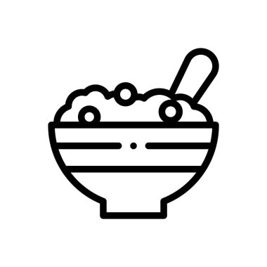 Mısır gevreği ikonu. Beyaz Arkaplanda İnce Doğrusal Tasarım