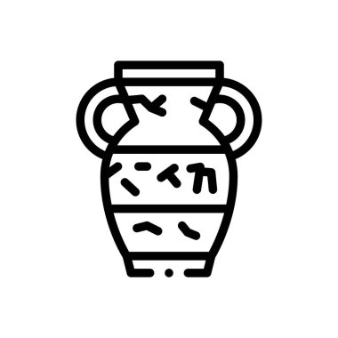 seramik simge. Beyaz Arkaplanda İnce Doğrusal Tasarım