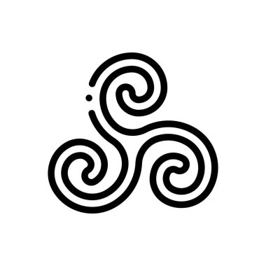 Kelt ikonu. Beyaz Arkaplanda İnce Doğrusal Tasarım