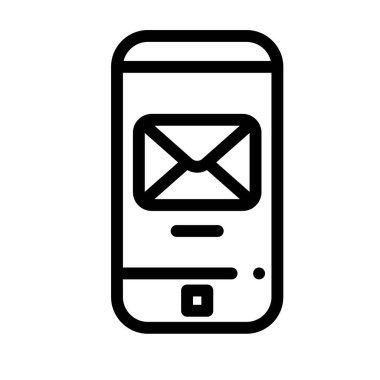 cep telefonu simgesi. Beyaz Arkaplanda İnce Doğrusal Tasarım