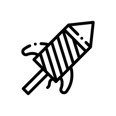 Kutlama ikonu. Beyaz Arkaplanda İnce Doğrusal Tasarım