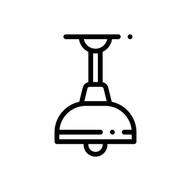 Tavan ışığı simgesi. Beyaz Arkaplanda İnce Doğrusal Tasarım