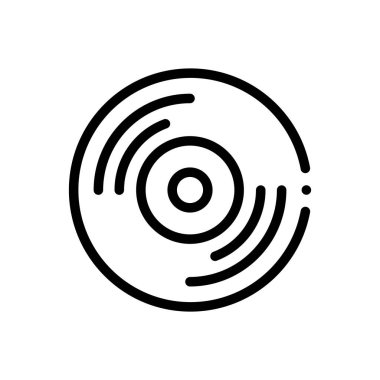 CD simgesi. Beyaz Arkaplanda İnce Doğrusal Tasarım