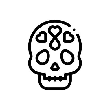 Catrina ikonu. Beyaz Arkaplanda İnce Doğrusal Tasarım