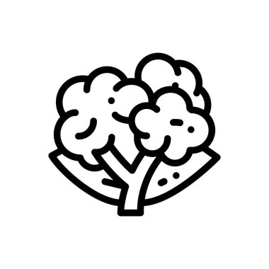 Karnabahar ikonu. Beyaz Arkaplanda İnce Doğrusal Tasarım