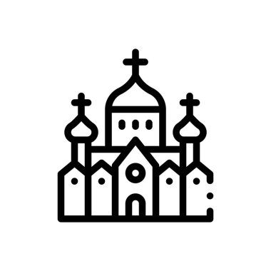 Kurtarıcı İsa 'nın katedrali. Beyaz Arkaplanda İnce Doğrusal Tasarım