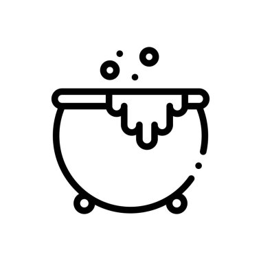 Kazan ikonu. Beyaz Arkaplanda İnce Doğrusal Tasarım