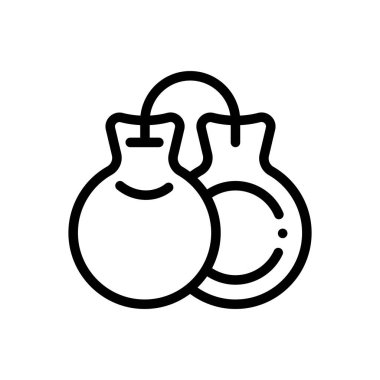 Kastanet ikonu. Beyaz Arkaplanda İnce Doğrusal Tasarım