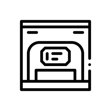 Para kutusu simgesi. Beyaz Arkaplanda İnce Doğrusal Tasarım