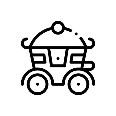 Araba ikonu. Beyaz Arkaplanda İnce Doğrusal Tasarım