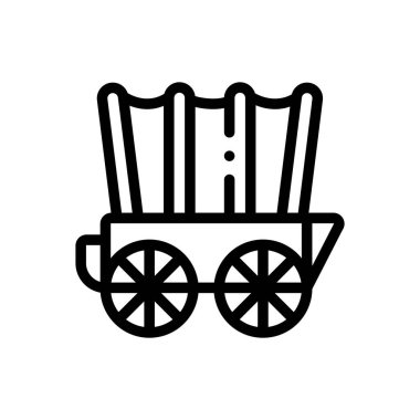 Araba ikonu. Beyaz Arkaplanda İnce Doğrusal Tasarım