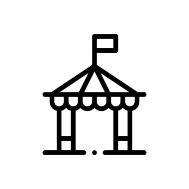 Atlıkarınca simgesi. Beyaz Arkaplanda İnce Doğrusal Tasarım