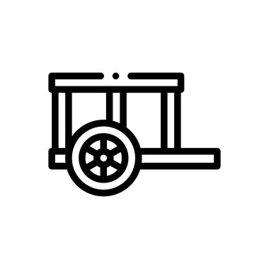 Araba ikonu. Beyaz Arkaplanda İnce Doğrusal Tasarım