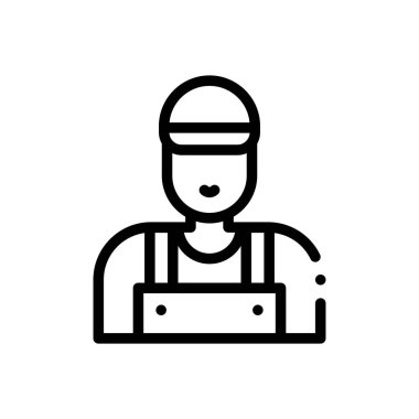 Marangoz ikonu. Beyaz Arkaplanda İnce Doğrusal Tasarım