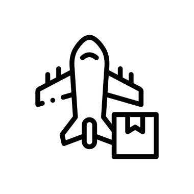 kargo ikonu. Beyaz Arkaplanda İnce Doğrusal Tasarım