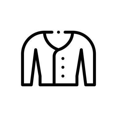 Hırka ikonu. Beyaz Arkaplanda İnce Doğrusal Tasarım