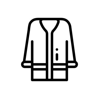 Hırka ikonu. Beyaz Arkaplanda İnce Doğrusal Tasarım