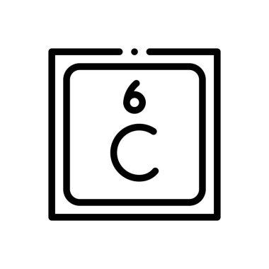 karbon ikonu. Beyaz Arkaplanda İnce Doğrusal Tasarım