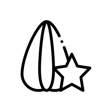 Carambola ikonu. Beyaz Arkaplanda İnce Doğrusal Tasarım