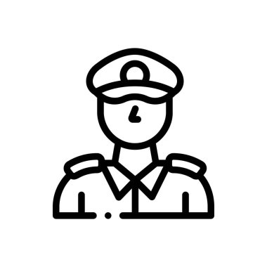 Kaptan ikon. Beyaz Arkaplanda İnce Doğrusal Tasarım