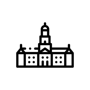 Cape Town ikonu. Beyaz Arkaplanda İnce Doğrusal Tasarım