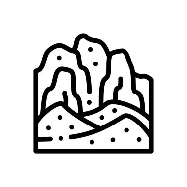 Kanyon ikonu. Beyaz Arkaplanda İnce Doğrusal Tasarım