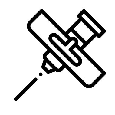 Kanül simgesi. Beyaz Arkaplanda İnce Doğrusal Tasarım