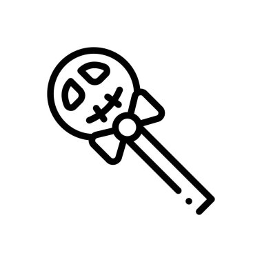 Şeker ikonu. Beyaz Arkaplanda İnce Doğrusal Tasarım