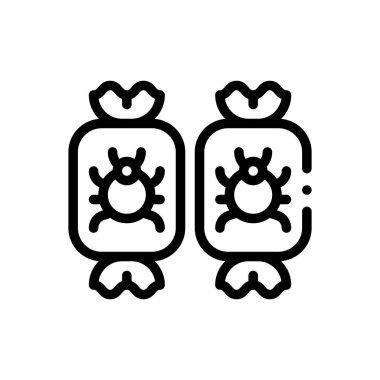 Şeker ikonu. Beyaz Arkaplanda İnce Doğrusal Tasarım