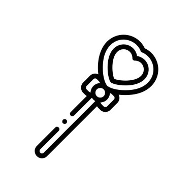 Şeker ikonu. Beyaz Arkaplanda İnce Doğrusal Tasarım