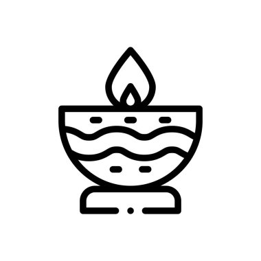 Mum ikonu. Beyaz Arkaplanda İnce Doğrusal Tasarım