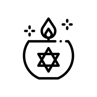 Mum simgesi. Beyaz Arkaplanda İnce Doğrusal Tasarım