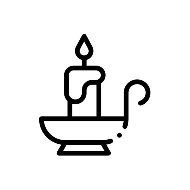 Mum simgesi. Beyaz Arkaplanda İnce Doğrusal Tasarım