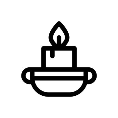 Mum simgesi. Beyaz Arkaplanda İnce Doğrusal Tasarım