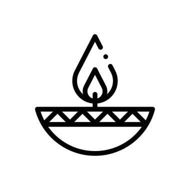 Mum simgesi. Beyaz Arkaplanda İnce Doğrusal Tasarım