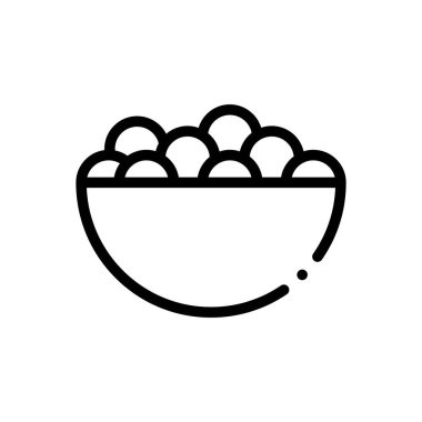 Şeker ikonu. Beyaz Arkaplanda İnce Doğrusal Tasarım