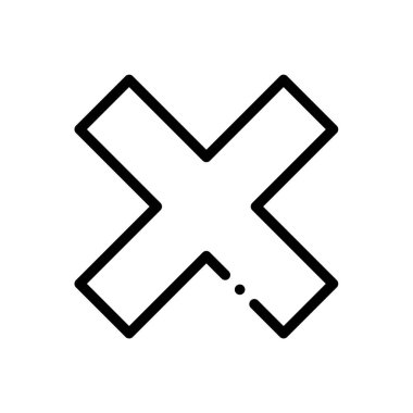 Simgeyi iptal et. Beyaz Arkaplanda İnce Doğrusal Tasarım