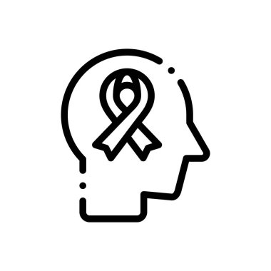 Kanser ikonu. Beyaz Arkaplanda İnce Doğrusal Tasarım