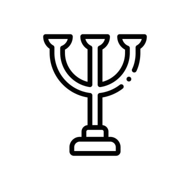 Şamdan ikonu. Beyaz Arkaplanda İnce Doğrusal Tasarım